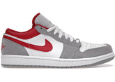 Tênis Casual Jordan 1 Low SE Light Smoke Grey Gym Red