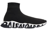 Tênis Balenciaga Speed Graffiti Trainer Black White
