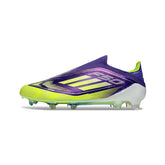 Chuteira Campo FG Adidas F50 Elite Sem Cadarço Roxa e Verde