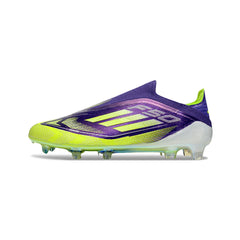 Chuteira Campo FG Adidas F50 Elite Sem Cadarço Roxa e Verde