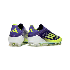 Chuteira Campo FG Adidas F50 Elite Sem Cadarço Roxa e Verde