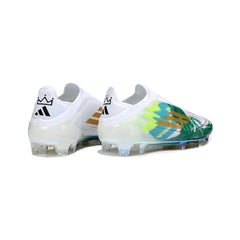 Chuteira Campo FG Adidas F50 Elite Sem Cadarço Branca e Verde