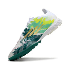 Chuteira Society TF Adidas F50 Elite Branca e Verde