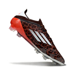 Chuteira Campo FG Adidas F50 Primeknit Elite Marrom e Vermelha