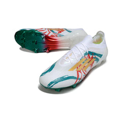 Chuteira Campo FG Adidas F50 Primeknit Elite Branca, Vermelha e Verde