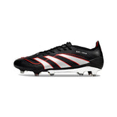 Chuteira Campo FG Adidas Predator 25 Elite Preta, Prateada e Vermelha
