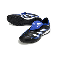 Chuteira Society TF Adidas Predator 25 Elite Com Língua Preta, Azul e Branca