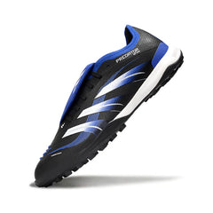 Chuteira Society TF Adidas Predator 25 Elite Com Língua Preta, Azul e Branca