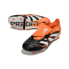 Chuteira Campo FG Adidas Predator 25 Elite Com Língua Preta e Laranja