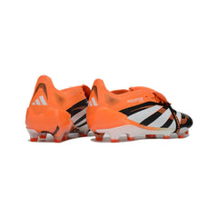Chuteira Campo FG Adidas Predator 25 Elite Com Língua Preta e Laranja