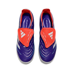 Chuteira Society TF Adidas Predator 25 Elite Com Língua Azul e Vermelha Infantil