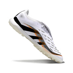 Chuteira Society TF Adidas Predator 25 Elite Com Língua Branca, Preta e Dourada