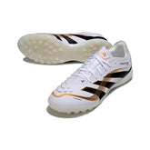 Chuteira Society TF Adidas Predator 25 Elite Branca, Preta e Dourada
