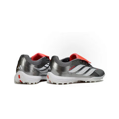 Chuteira Society TF Adidas Predator 26 Elite Com Língua Cinza, Branca e Laranja