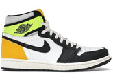 Tênis Jordan 1 Retro High White Black Volt University Gold