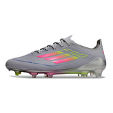 Chuteira Campo FG Adidas F50 Elite Cinza, Rosa e Amarela