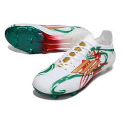 Chuteira Campo FG Adidas F50 Elite Branca, Vermelha e Verde