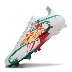 Chuteira Campo FG Adidas F50 Elite Branca, Vermelha e Verde