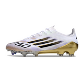 Chuteira Campo FG Adidas F50 Elite Branca e Dourada