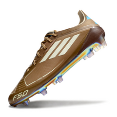 Chuteira Campo FG Adidas F50 Elite Marrom e Azul-Clara