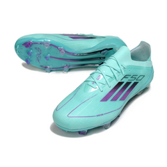 Chuteira Campo FG Adidas F50 Primeknit Elite Azul-Clara