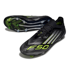 Chuteira Campo FG Adidas F50 Primeknit Elite Preta, Branca e Verde