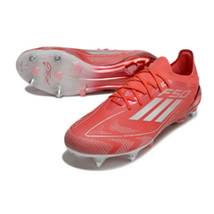Chuteira Campo Molhado SG Adidas F50 Primeknit Elite Pack Soccer.Com Preta e Vermelha