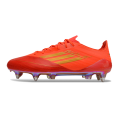 Chuteira Campo Molhado SG Adidas F50 Elite Vermelha e Amarela