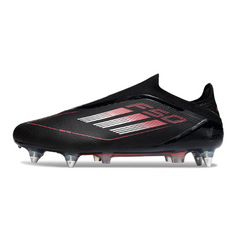 Chuteira Campo Molhado SG Adidas F50 Elite Sem Cadarço Preta, Branca e Vermelha