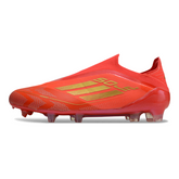 Chuteira Campo FG Adidas F50 Elite Sem Cadarço Vermelha e Amarela
