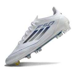 Chuteira Campo FG Adidas F50 Elite Branca e Azul