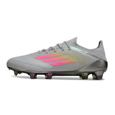 Chuteira Campo FG Adidas F50 Primeknit Elite Cinza, Rosa e Amarela