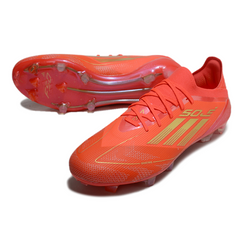 Chuteira Campo FG Adidas F50 Primeknit Elite Vermelha e Amarela