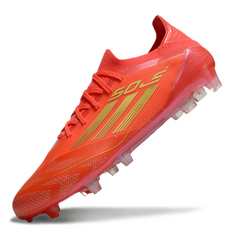 Chuteira Campo FG Adidas F50 Primeknit Elite Vermelha e Amarela