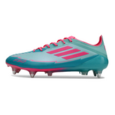 Chuteira Campo Molhado SG Adidas F50 Elite Light Messi Azul e Rosa