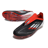 Chuteira Campo FG Adidas F50 Elite Sem Cadarço Preta, Branca e Vermelha