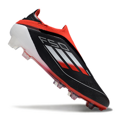 Chuteira Campo FG Adidas F50 Elite Sem Cadarço Preta, Branca e Vermelha