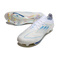 Chuteira Campo FG Adidas F50+ Elite Branca e Azul