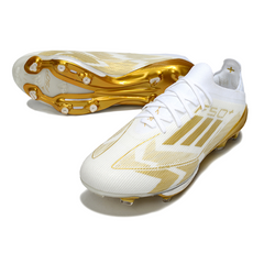 Chuteira Campo FG Adidas F50+ Elite Branca e Dourada