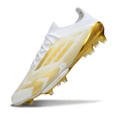 Chuteira Campo FG Adidas F50+ Elite Branca e Dourada