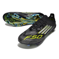 Chuteira Campo FG Adidas F50+ Elite Preta, Branca e Verde