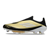 Chuteira Campo FG Adidas F50+ Elite Sem Cadarço Preta e Amarela