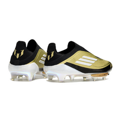 Chuteira Campo FG Adidas F50+ Elite Sem Cadarço Preta e Amarela