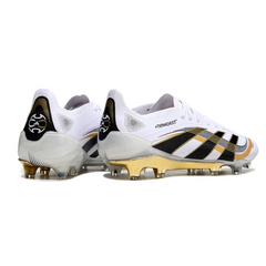 Chuteira Campo FG Adidas Predator 25 Elite Branca e Dourada