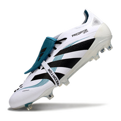 Chuteira Campo FG Adidas Predator 25 Elite Com Língua Branca e Azul