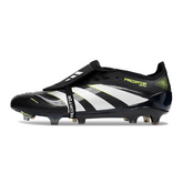 Chuteira Campo FG Adidas Predator 25 Elite Com Língua Preta, Branca e Verde