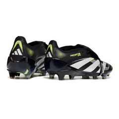 Chuteira Campo FG Adidas Predator 25 Elite Com Língua Preta, Branca e Verde