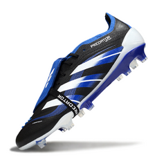 Chuteira Campo FG Adidas Predator 25 Elite Com Língua Preta, Branca e Azul