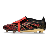 Chuteira Campo FG Adidas Predator 25 Elite Com Língua Preta e Vermelha