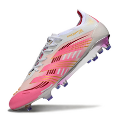 Chuteira Campo FG Adidas Predator 25 Elite Branca e Rosa